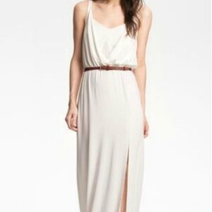 White Maxi Dress With Belt Size M